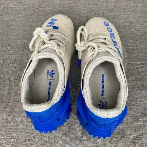 Adidas Pharrell William Human Race NMD S1 MAHBS Men 6.5 HP2641 Oatmeal Blue NWOT - Picture 5 of 12